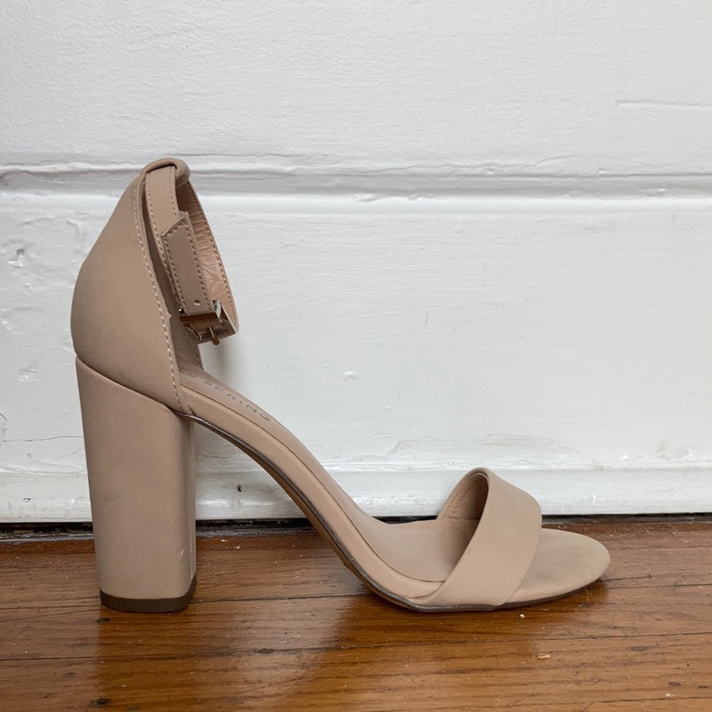 Call it Spring nude block heel, size 6